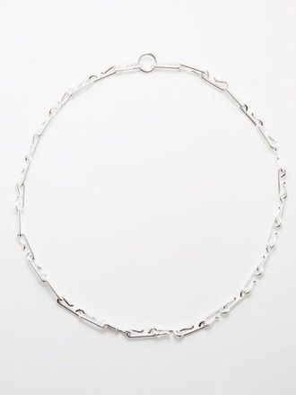 All_Blues Hook Sterling-silver Necklace - Mens - Silver
