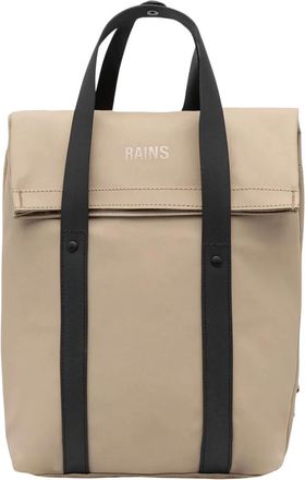 Rains 2-Weg Tote Rugzak Mini - unisex - Tassen - Beige - Maat: ONE Size Poliester