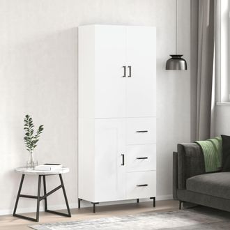 vidaXL Vidaxl - Aparador Alto Madera Contrachapada Blanco 69,5x34x180 Cm