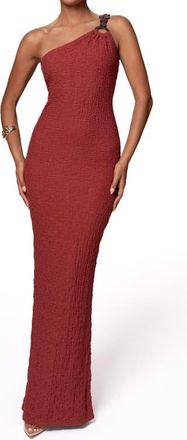 JLUXLABEL Summer in Capri One-Shoulder Maxi Dress in Terra Cotta at Nordstrom, Size X-Small
