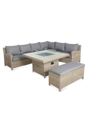 Royalcraft WENTWORTH 7pc Deluxe Modular square Corner Dining / Lounging Set in Natural