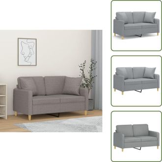 vidaXL The Living Store Divano a 2 Posti con Cuscini Grigio Chiaro 120 cm in Tessuto - Cuscini decorativi