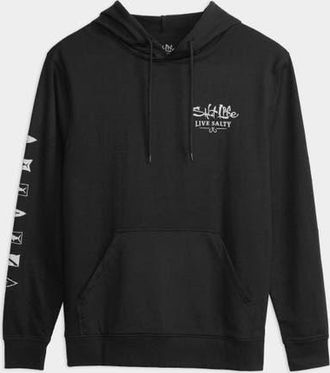 Salt Life Ocean Kin French Terry Pullover Hoodie in Black at Nordstrom, Size X-Large
