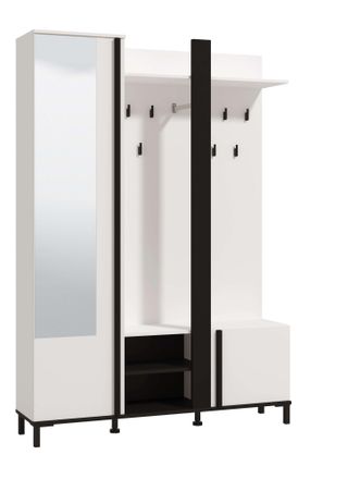 HOME AFFAIRE Kompaktgarderobe »Nino Flurgarderobe, Dielenschrank, Flurmöbel, Garderobe, Breite 135 cm« Schuhschrank, Spiegel, Haken, viel Stauraum, ideal für klein