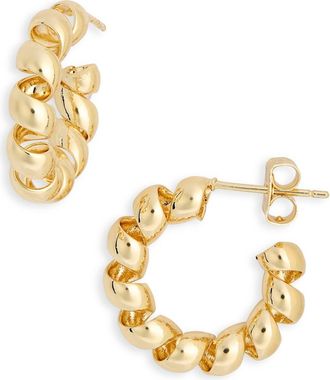 Nordstrom Rack Demi Fine Twisted Hoop Earrings in Gold at Nordstrom Rack