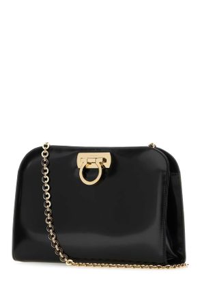 Ferragamo Womens Black Leather Clutch Neroneronero