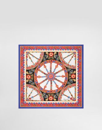 Dolce & Gabbana 50x50 Carretto-print Silk Twill Scarf - Woman Scarves And Silks Multicolor Pz