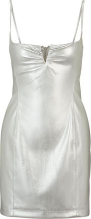 HUGO BOSS Hugo Dames/Dames Kateresa-1 Faux Leren Mini Jurk (Zilver)