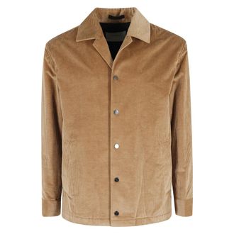Paolo Pecora Camel Velvet Jacket with Button Closure