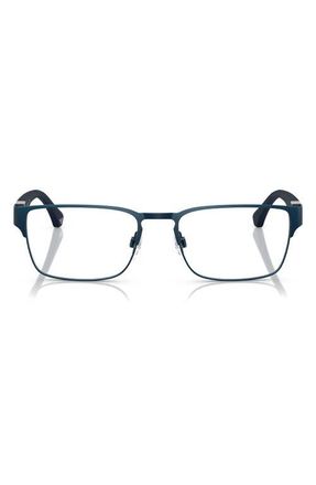 Emporio Armani 57mm Square Optical Glasses in Matte Blue /Demo Lens at Nordstrom