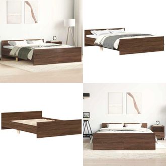 vidaXL Giroletto con Testiera e Pediera Rovere Marrone 140x200 cm - Letto con testiera - Materasso letto