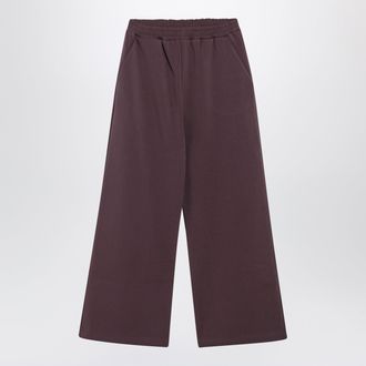 Douuod Pantaloni jogging color prugna in jersey di cotone