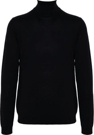 Roberto Collina Lichtgewicht Extra fijne Wollen Coltrui - Heren - Coltruien - Blauw - 3XL - Wol - Truien & Vesten