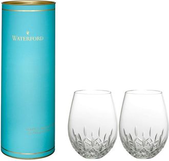 Waterford Set Of 2 Giftology Lismore Nouveau Red Wine Glasses