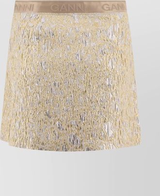 Ganni metallic mini skirt