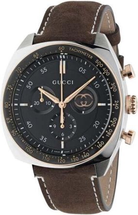 Gucci Interlocking Black Dial Mens Watch YA142335