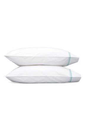 Matouk Essex Set of 2 Pillowcases in Lagoon at Nordstrom, Size Standard