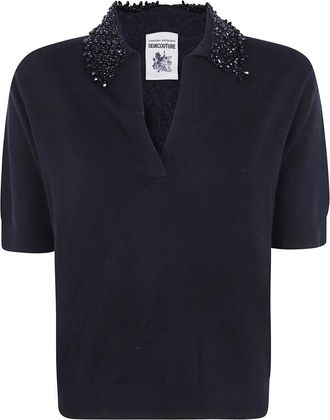 Semicouture V-neck Truien - Dames - V-hals truien - Zwart - M - Truien & Vesten