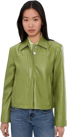 Avec Les Filles Short Mod Jacket Womens Jacket Green : XS, Polyester/Viscose