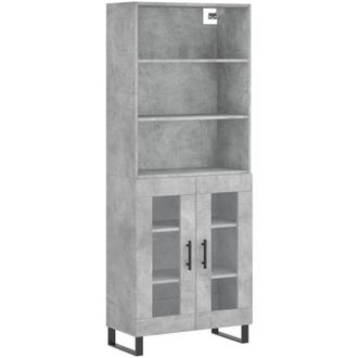 vidaXL Highboard Concrete Grey 69.5x34x180 cm Engineered Wood vidaXL
