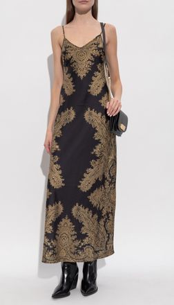 AllSaints Patterned Dress, Womens, Black