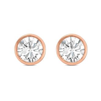 Diana M. Jewels 14KT ROSE GOLD LAB GROWN ROUND STUDS IN A BEZEL SETTING WEIGHING 10.00 CTS TW