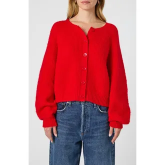 French Connection Fluffy Cardigan in Mars Red at Nordstrom, Size Large