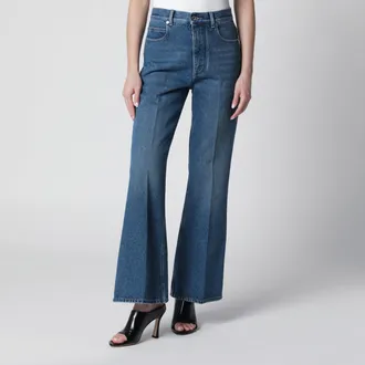 Bottega Veneta High-waisted flared jeans in mid-wash indigo denim
