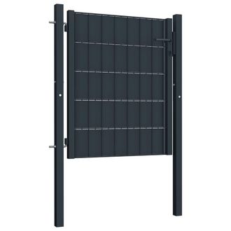 Berkfield Home Fence Gate PVC & Steel 100x81 cm Anthracite in Dark Grey