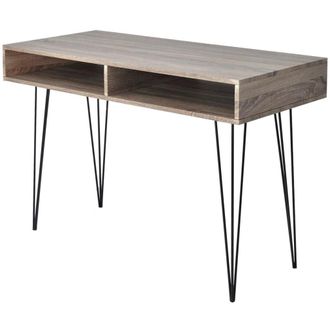 Berkfield Home Desk with 2 Compartments Grey