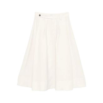 Brunello Cucinelli A-line Midi Skirt - female - Brunello Cucinelli - Midi Skirts - White - M - Skirts