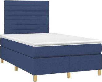vidaXL Vidaxl - Cama Box Spring Con Colch&oacute;n Y Led Tela Azul 120x200 Cm
