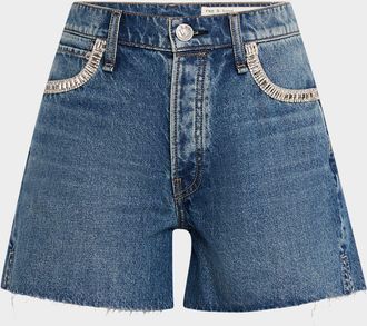 Rag & Bone Embellished Cut-Off Denim Shorts