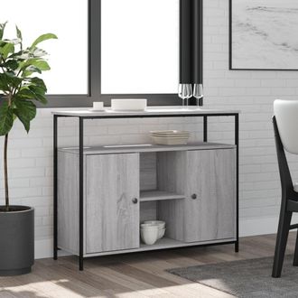 Berkfield Home Sideboard Grey Sonoma 100x35x80 cm Engineered Wood | Size: 100 x 35 x 80 cm