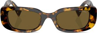 Miu Miu Eyewear tortoiseshell-effect rectangle-frame sunglasses - women - Acetate - 51 - Green