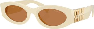 Miu Miu Brown Oval Ladies Sunglasses MU 11WS 21D90Q 54