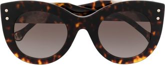 Carolina Herrera cat-eye frame sunglasses - unisex - Acetate - 50 - Brown