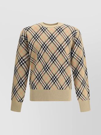 Burberry wool checked ribbed-knit sweater