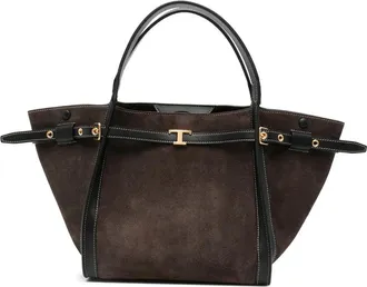 Tod's T Timeless Suede Tote Bag