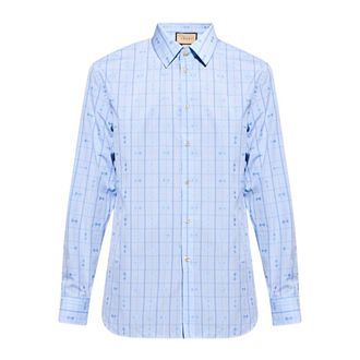 Gucci Casual Shirts, male, Blue, Size: L Camicia