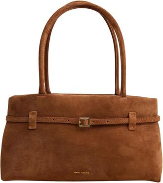 Manu Atelier Tassen, Dames, Beige, ONE Size, Su&egrave;de, East West Le Cambon Zwarte Su&egrave;de Tas