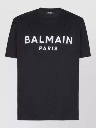 Balmain crew neck nylon silk short sleeve top