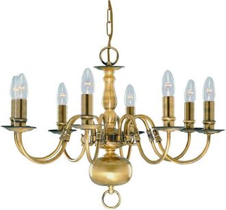 Searchlight Searchlight - Flemish - L&aacute;mpara De Ara&ntilde;a De 8 Luces, Acabado De Lat&oacute;n Antiguo, E14