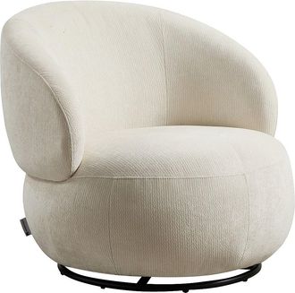Vente-Unique Sill&oacute;n giratorio en tela texturizada beige LACAZO