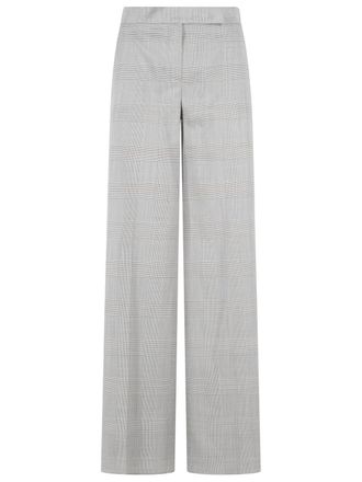 Max Mara Netto Olivgr&uuml;ne Prince-of-Wales-Wollhose