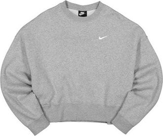 Nike (WMNS) Nike Casual Sports Logo Round Neck Fleece Hoodie light grey Gray CK0168-063
