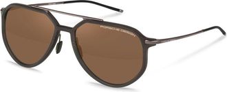 Porsche Design P8990 D402 Mens Sunglasses Brown Size 59