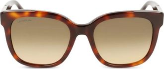 Lacoste Occhiali da sole squadrati con effetto coccodrillo - Marrone