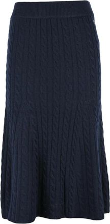 Sun 68 Longuette in maglia - Dames - Midirokken - Blauw - M - Wol - Rokken