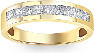 Pompeii3 1ct Princess Cut Diamond Wedding Mens 14k Gold Ring Size Selectable